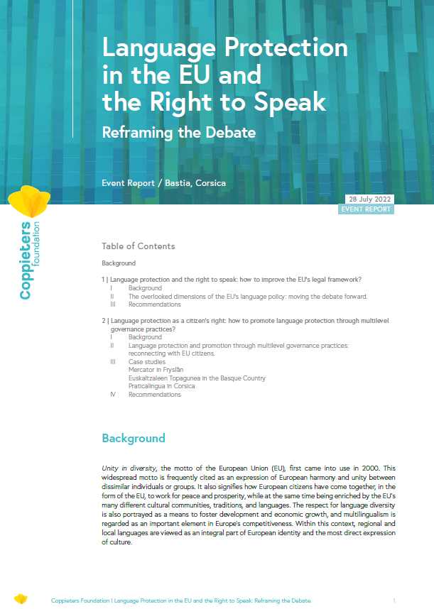 Event Report “Language protection in the EU and the Right to Speak”