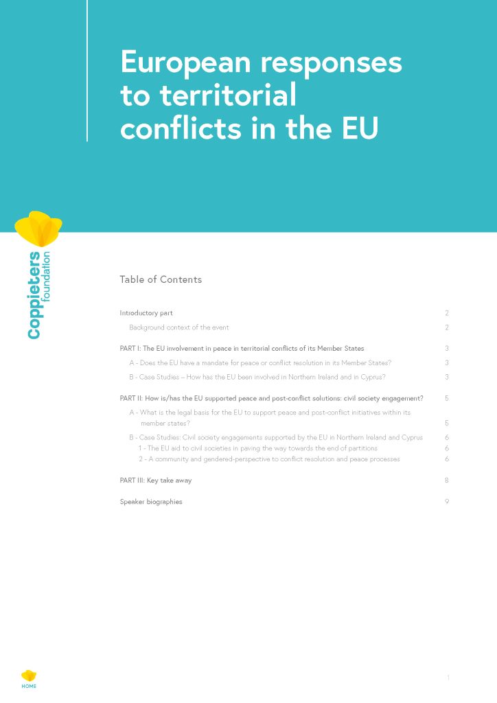 Event Report “European responses to territorial conflicts in the EU”